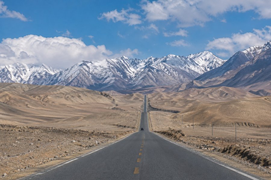 Karakoram Highway road trip route toward Baisha Lake and Pamir Plateau landscape