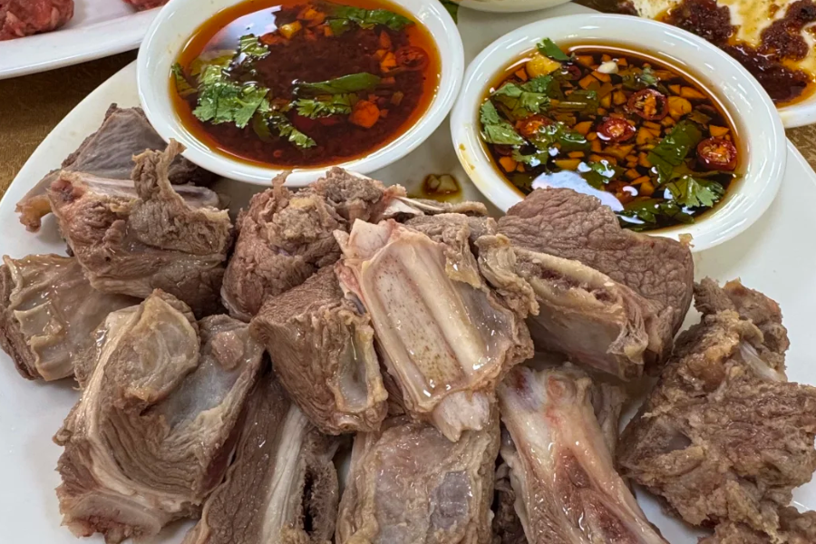 Different cuts of venison meat showing texture and color variation before and after cooking