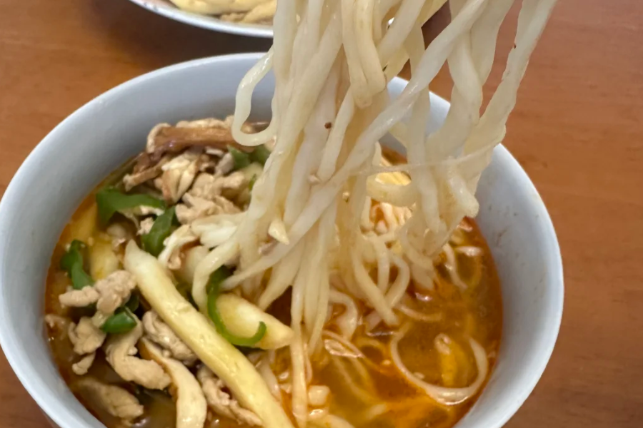 Kashgar hand-pulled noodles served in a traditional Uyghur restaurant in Xinjiang