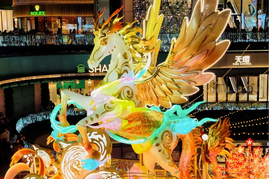 Year of the Horse decorations during Chinese New Year celebrations Year of the Horse decorations during Chinese New Year celebrations