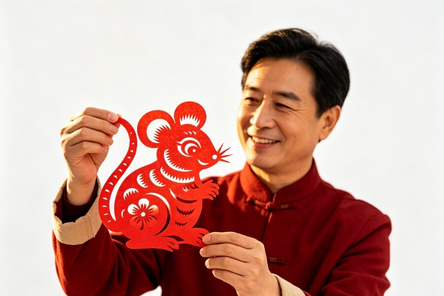 traditional Year of the Rat paper-cut decoration in Chinese culture traditional Year of the Rat paper-cut decoration in Chinese culture