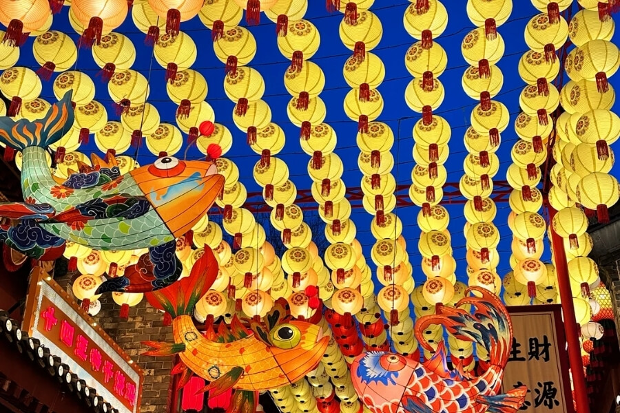 Traditional Year of the Ox culture at a Chinese New Year temple fair Traditional Year of the Ox culture at a Chinese New Year temple fair